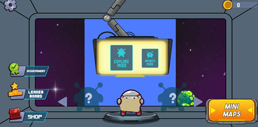 The interface of Run 3, including features and game modes.